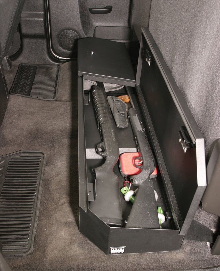 TKMD Underseat Under Seat Storage Box Fits for 2007-2018 Chevy Silverado/ 2007-2019 GMC Sierra Crew CAB Black 