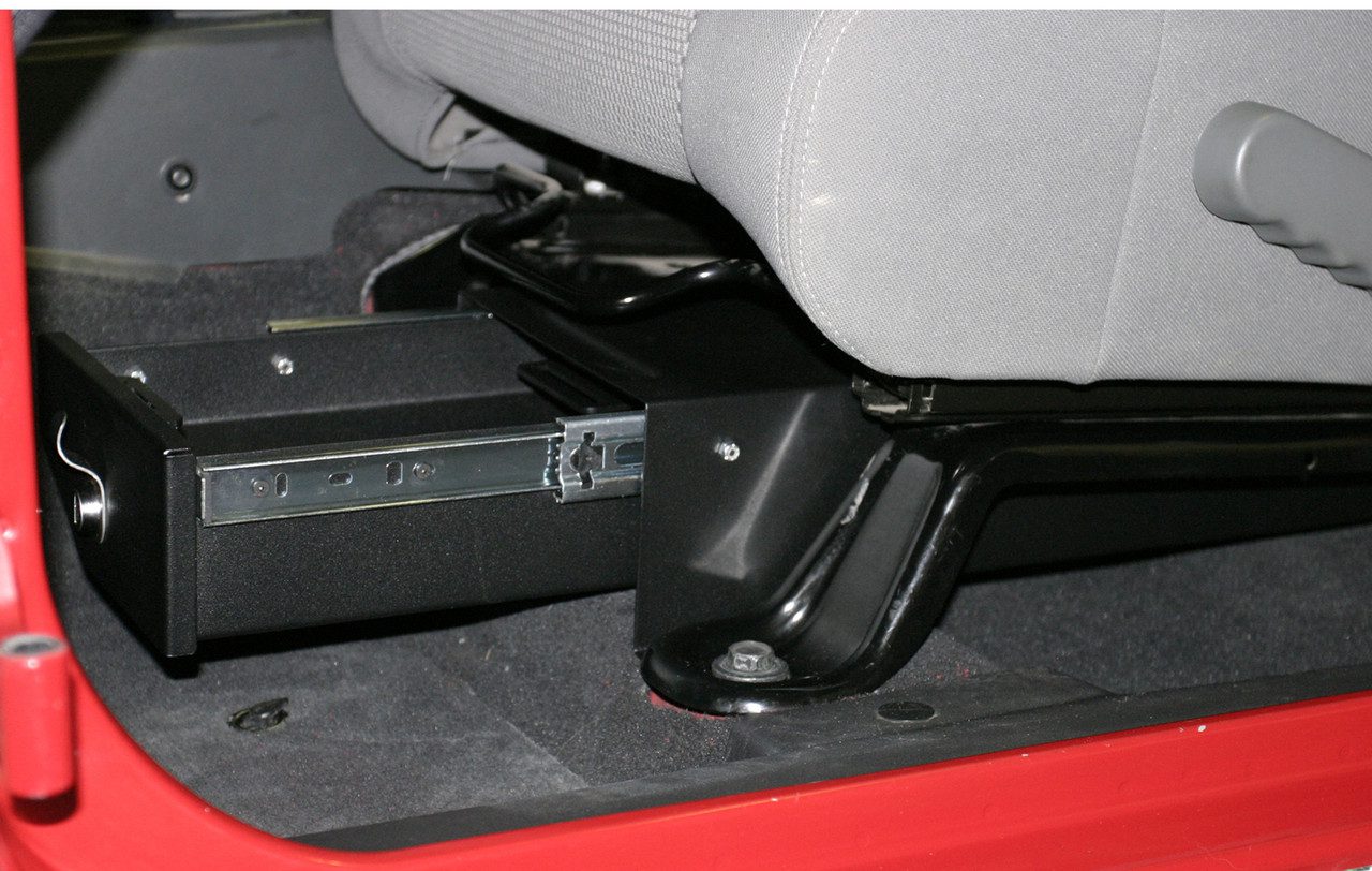 Under Seats Anti Theft Locking Security Drawer Storage Box for 2007-2018 Jeep Wrangler JK Unlimited 4 Door 
