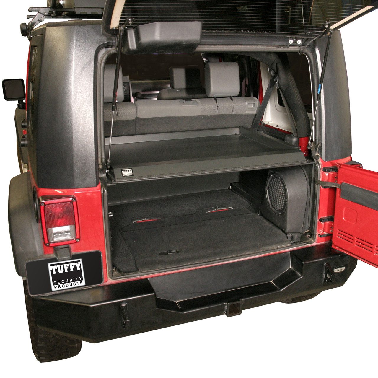 Jeep Deluxe Cargo Area Security Enclosure - 2007-10 Wrangler JK (Black) -  Tuffy Security Products