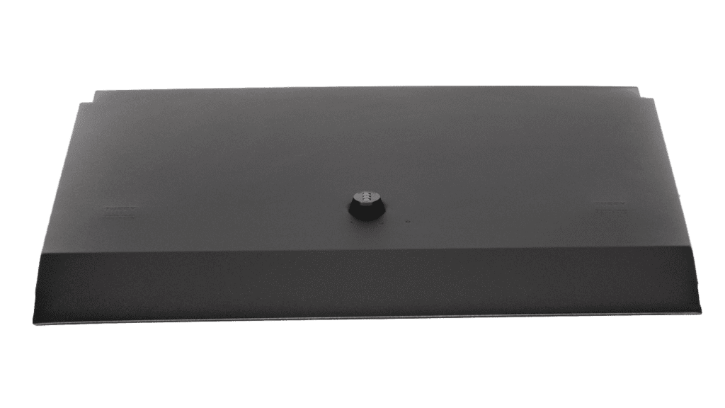 Straight-on front view of the Tuffy Locking Cubby Cover highlighting the centered combination lock and durable textured finish.