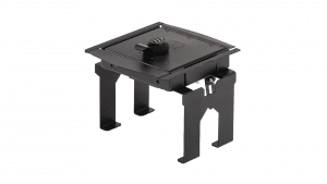Angled view of the Tuffy Center Console Security Insert Safe for Jeep Wrangler JL and Gladiator JT, featuring the 3-digit combination lock and heavy-duty steel construction.